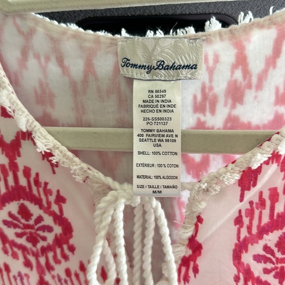 Tommy Bahama Ikat Tropics Dress Cover Up-Passion Pink - M - excellent condition - Picture 7 of 14